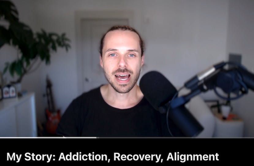 youtube thumbnail: addiction, recovery, alignment
